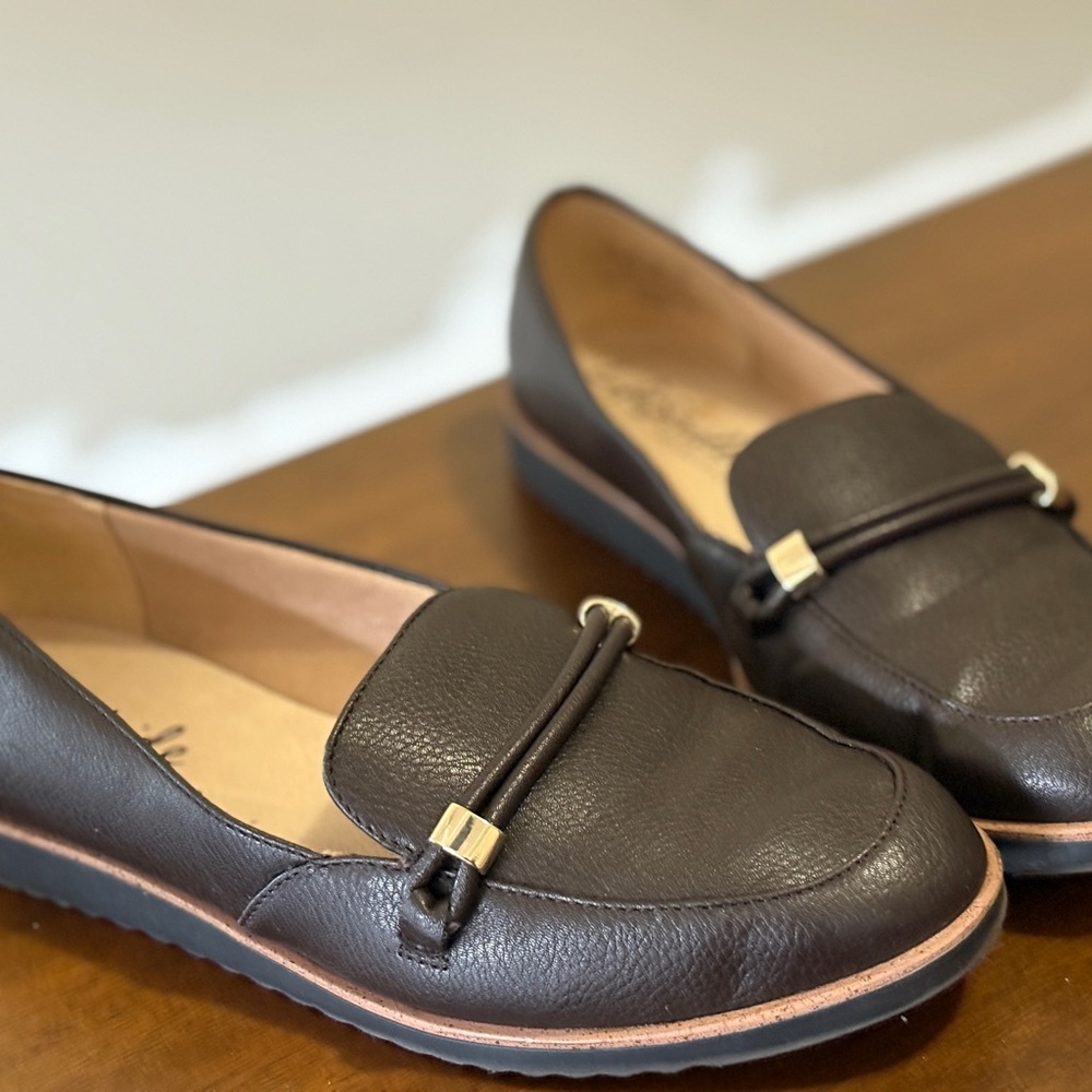 Life Stride Dark Brown Leather Flats - Picture 2 of 8